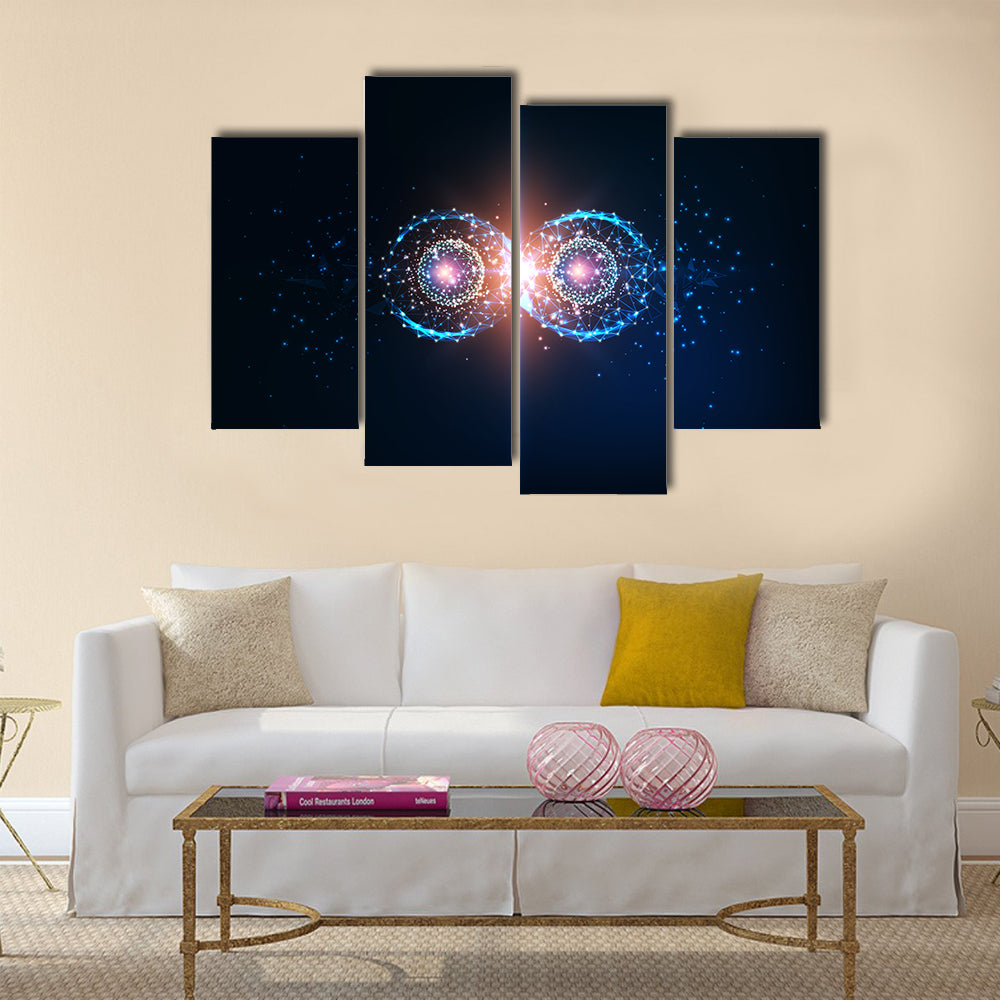 Futuristic Blue Infinity Symbol Canvas Wall Art