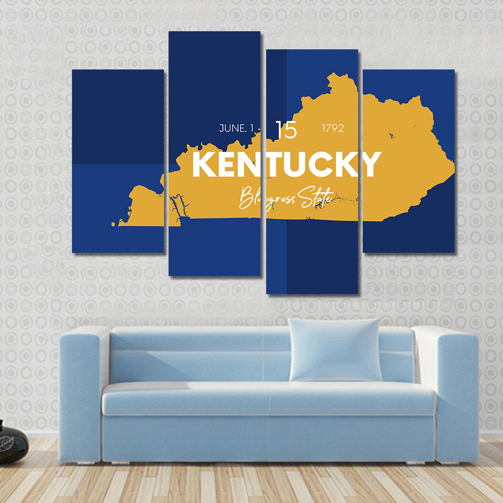Kentucky State Map Canvas Wall Art