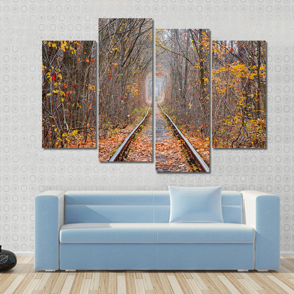 Tunnel of Love in Late Autumn Canvas Wall Art