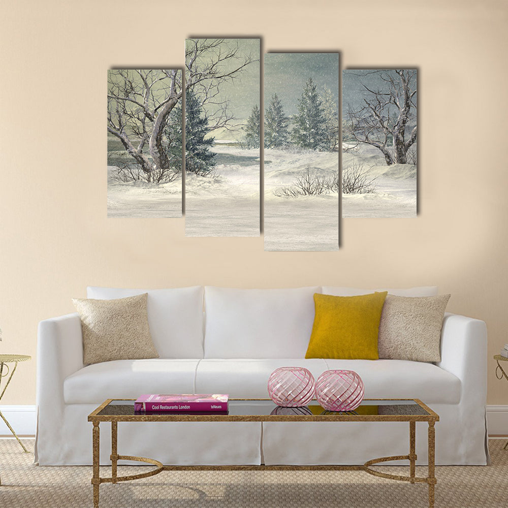 Serene Winter Forest Canvas Wall Art