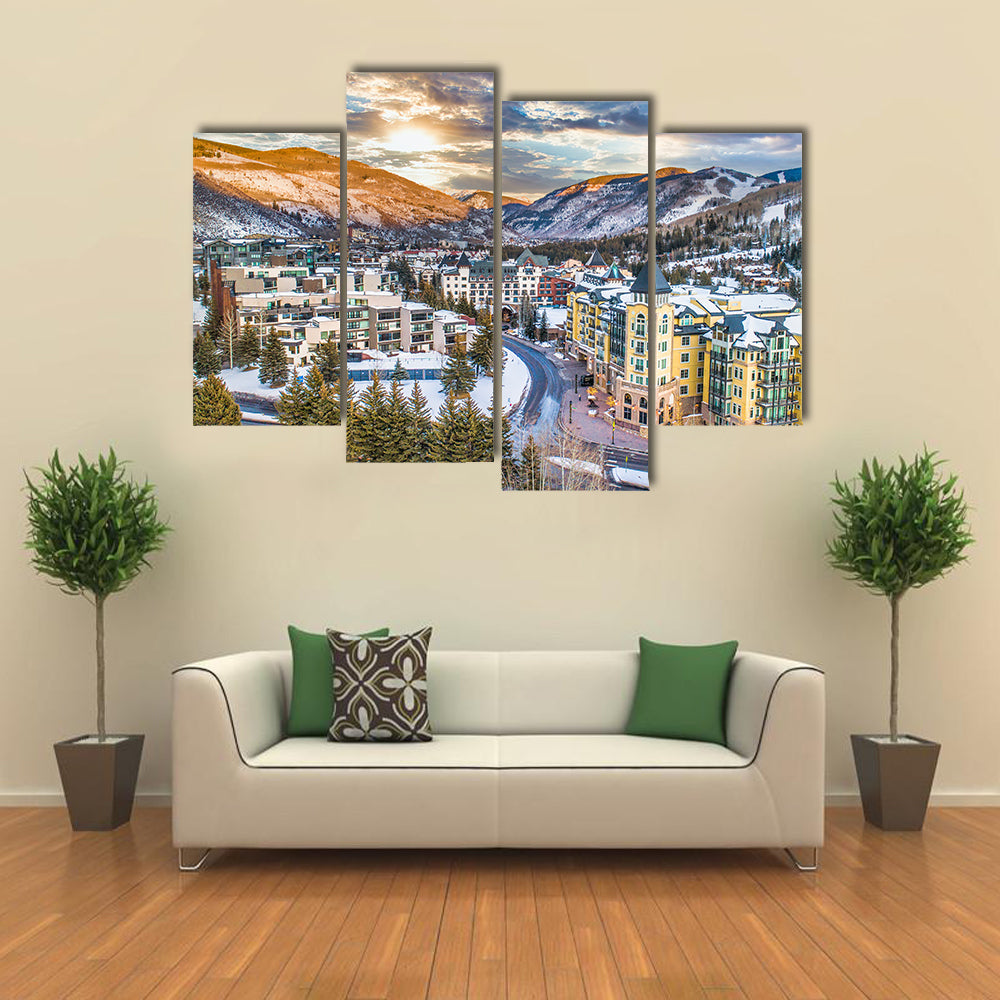 Vail Downtown In Colorado Canvas Wall Art