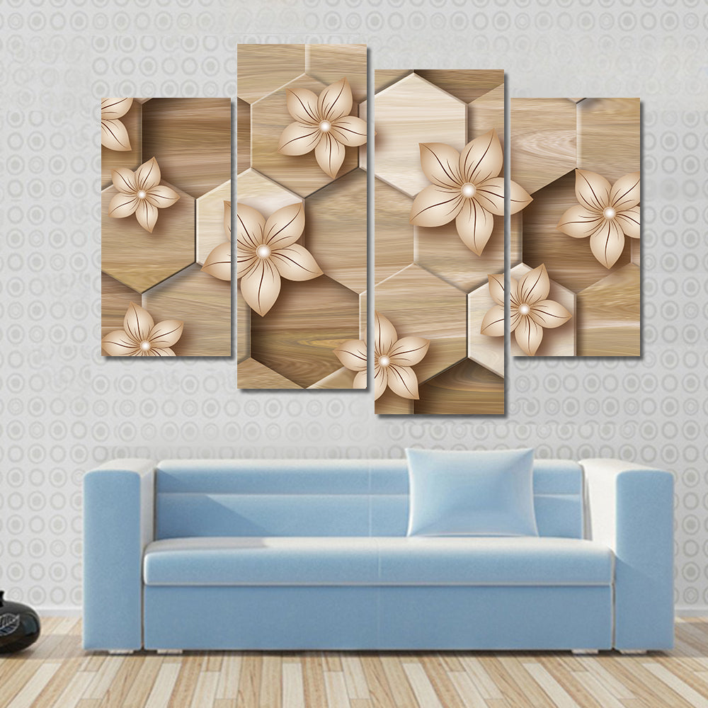 Honeycomb Floral Mural Canvas Wall Art
