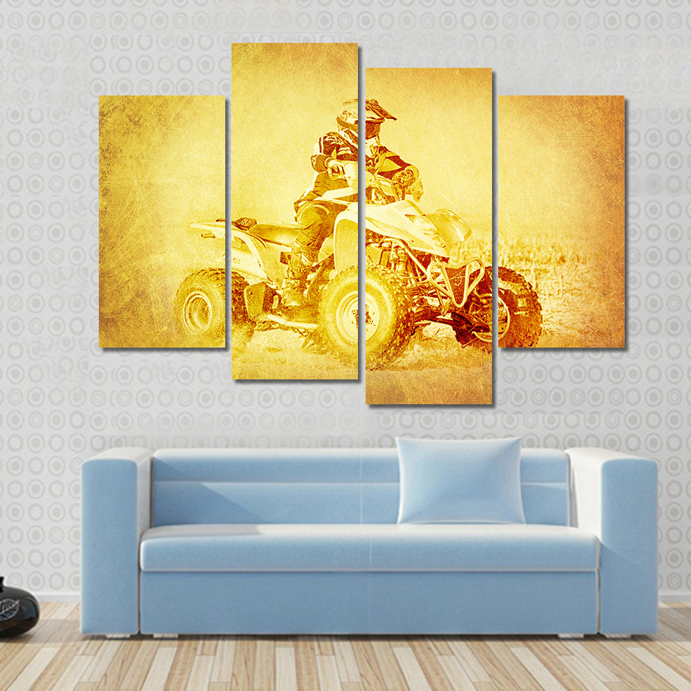 Off-road Atv Quad Bike Canvas Wall Art