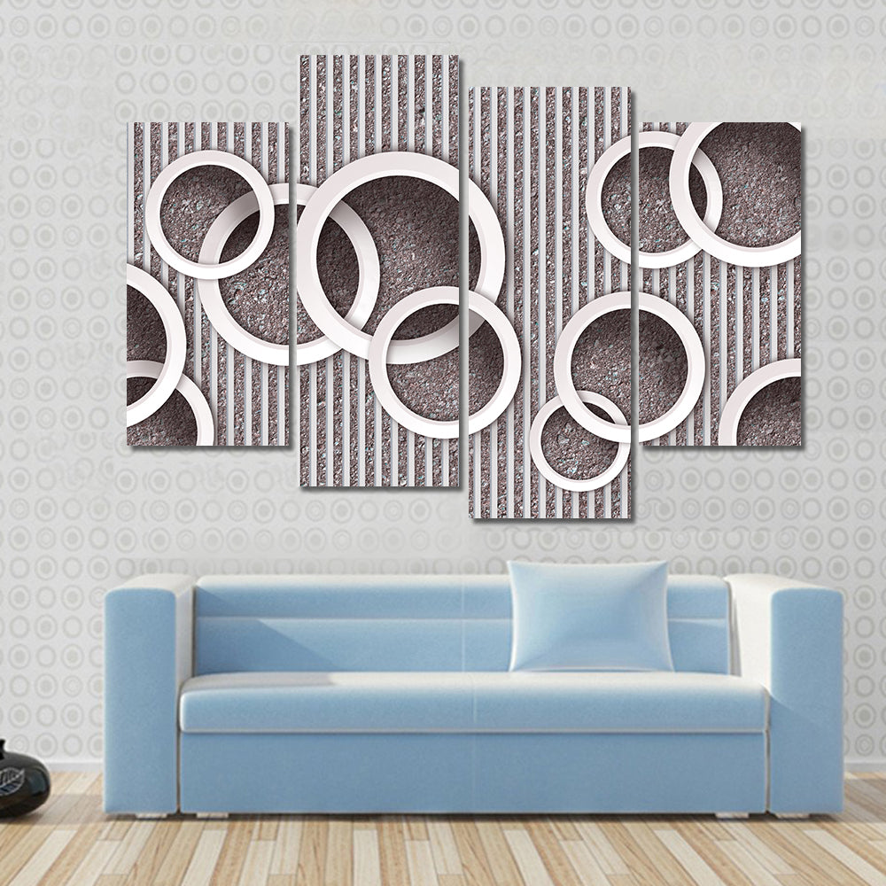 3D Circles Illustration Canvas Wall Art