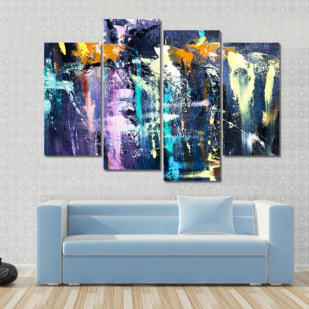 Dark Brushstrokes Abstraction Canvas Wall Art