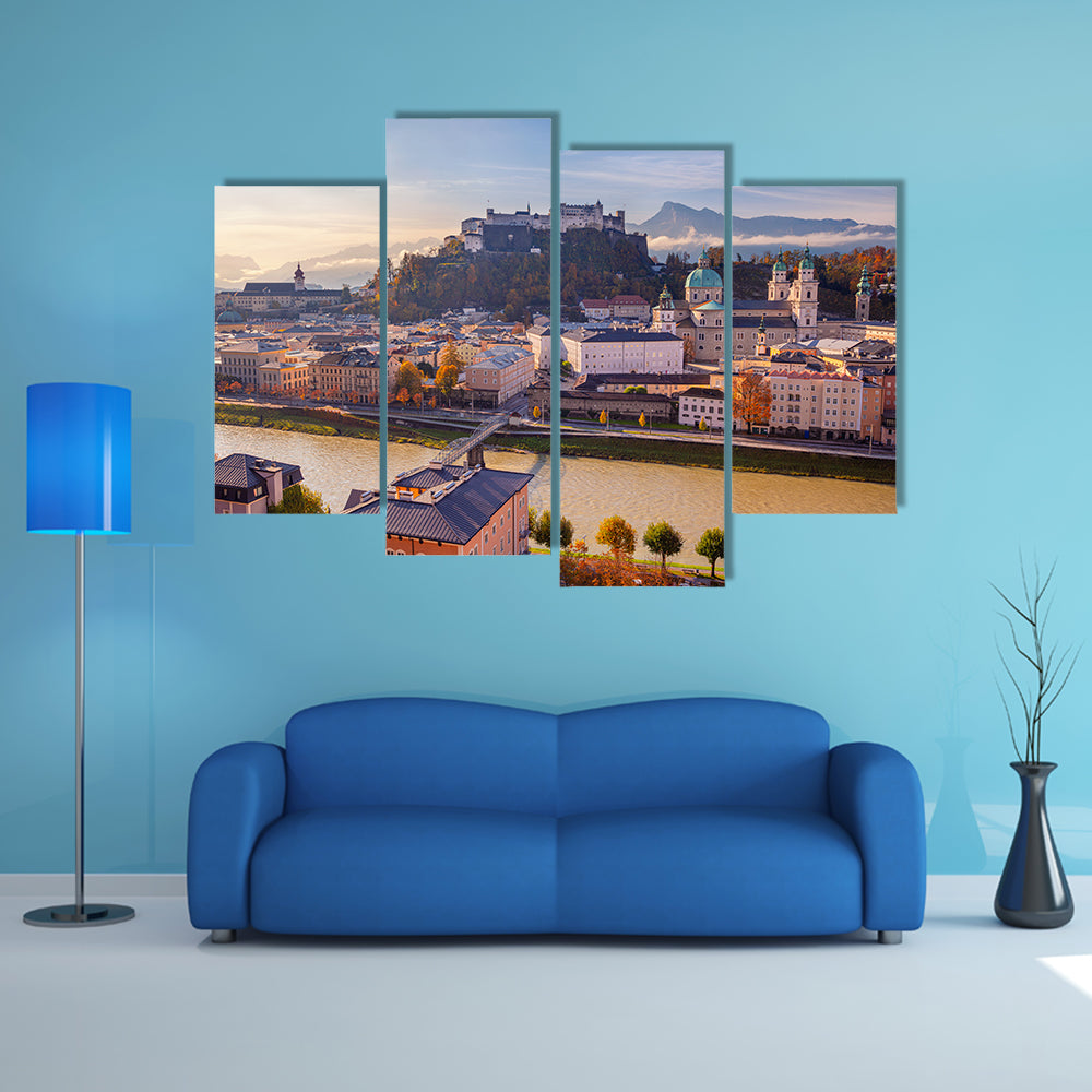 Salzburg Cityscape In Austria Canvas Wall Art