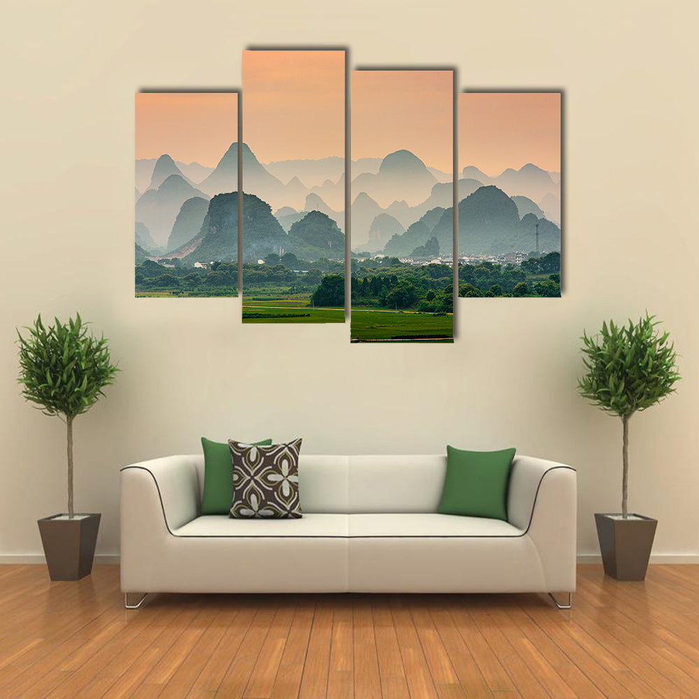 Karst Mountain In Guilin China Canvas Wall Art