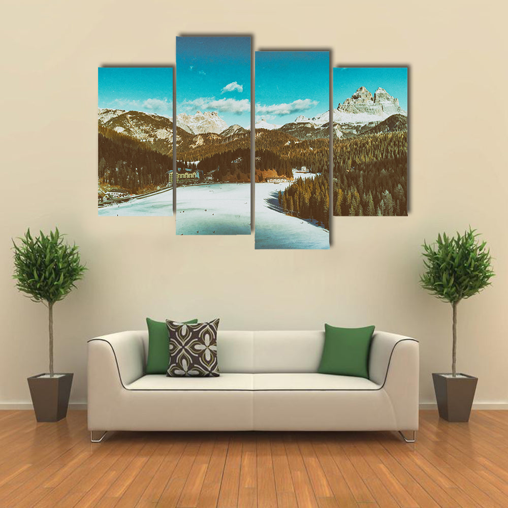 Italian Dolomites in Winter Canvas Wall Art