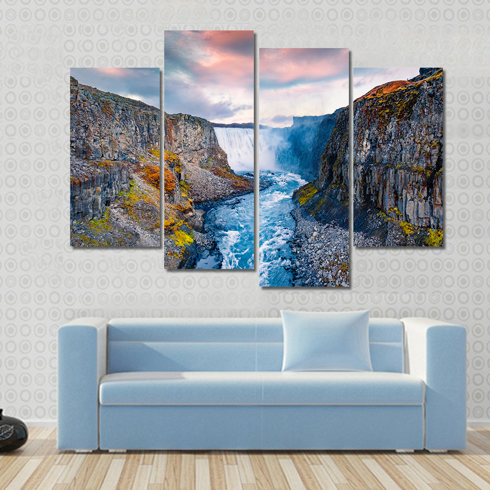 Dettifoss Waterfall In Iceland Canvas Wall Art