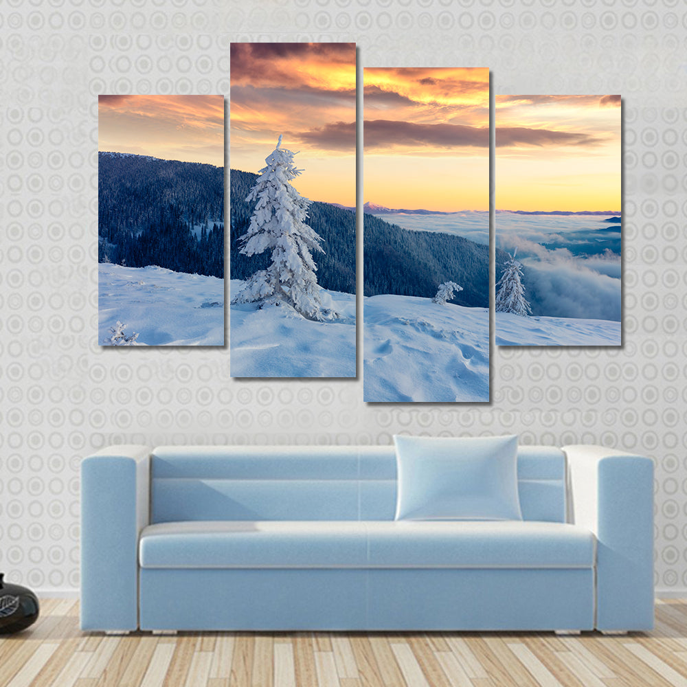 Majestic Snowy Carpathians In Ukraine Canvas Wall Art