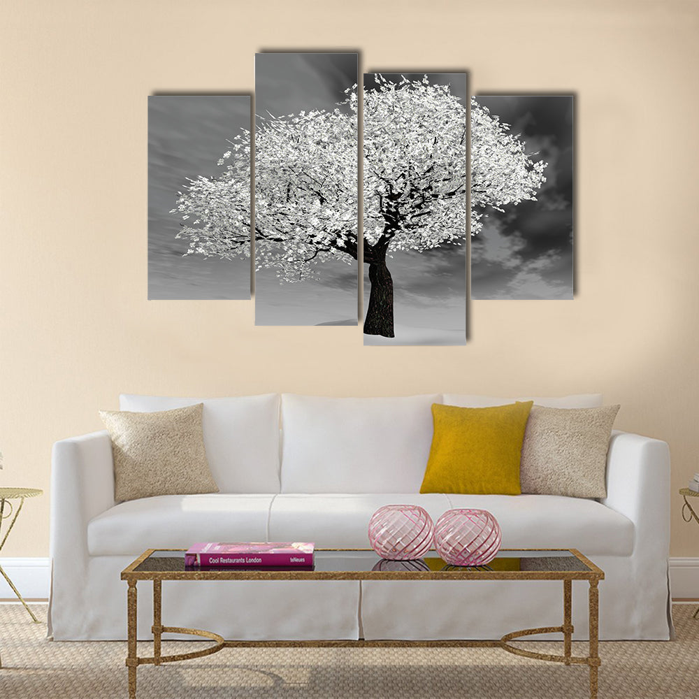 Cherry Tree in Winter Canvas Wall Art