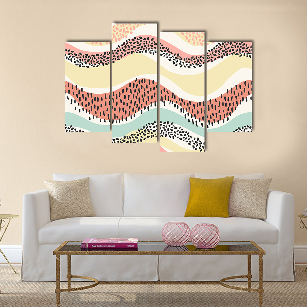 Layered Wavy Pattern Canvas Wall Art