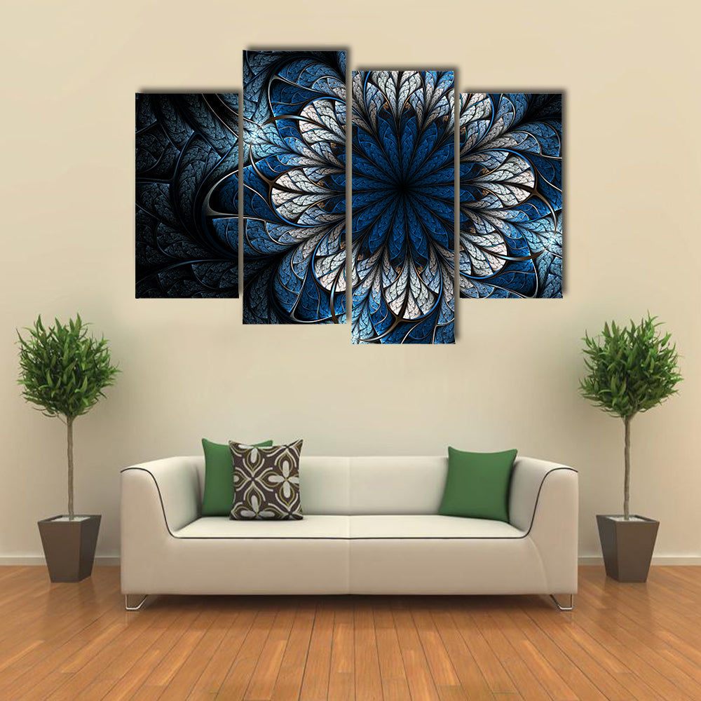 Fractal Flower Mandala Canvas Wall Art