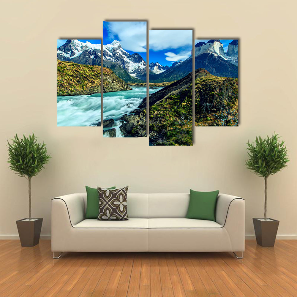 Luxury River Mountain Canvas Wall Art