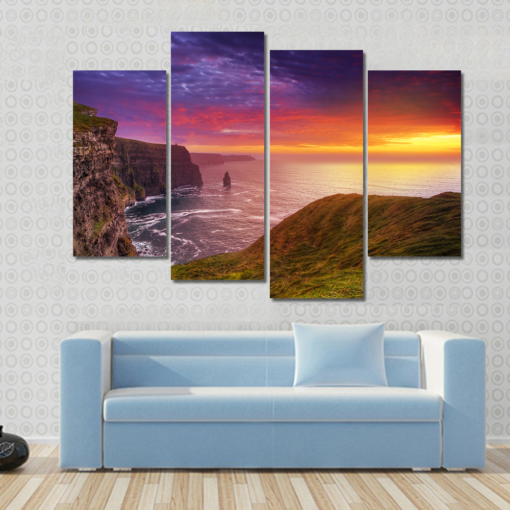 Sunset at the Cliffs of Moher Canvas Wall Art