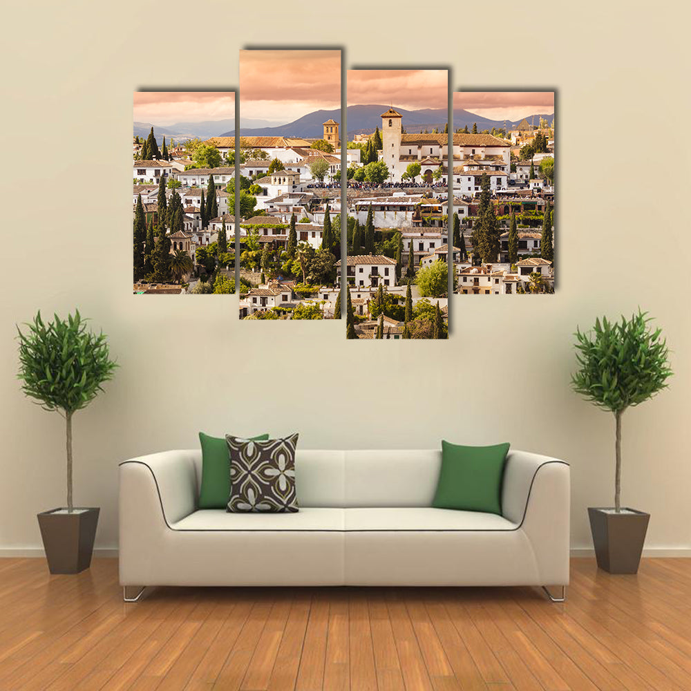 Sunset Over Granada Canvas Wall Art