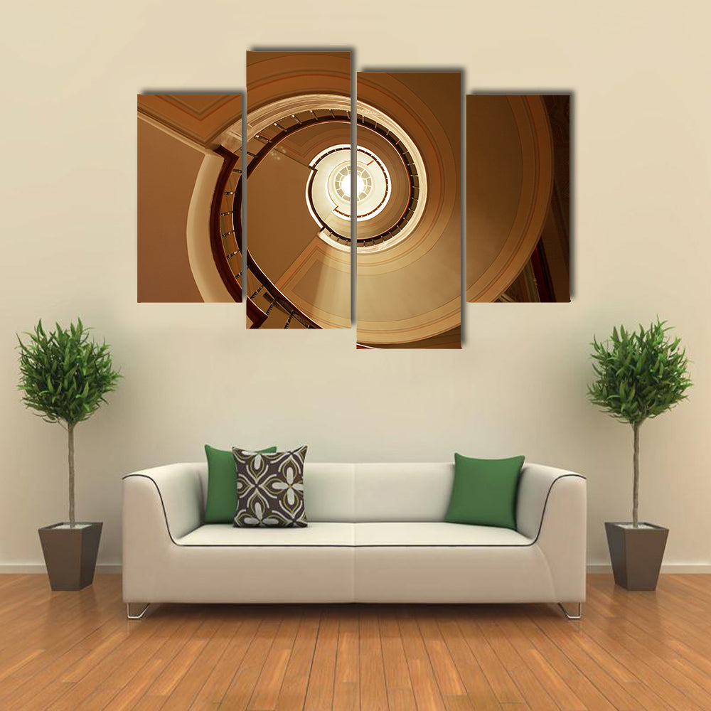 Curvy Spiral Staircase Canvas Wall Art