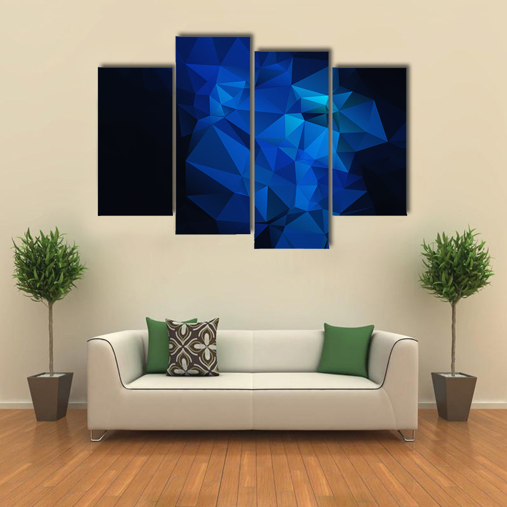 Blue Low-poly Geometric Artwork Canvas Wall Art