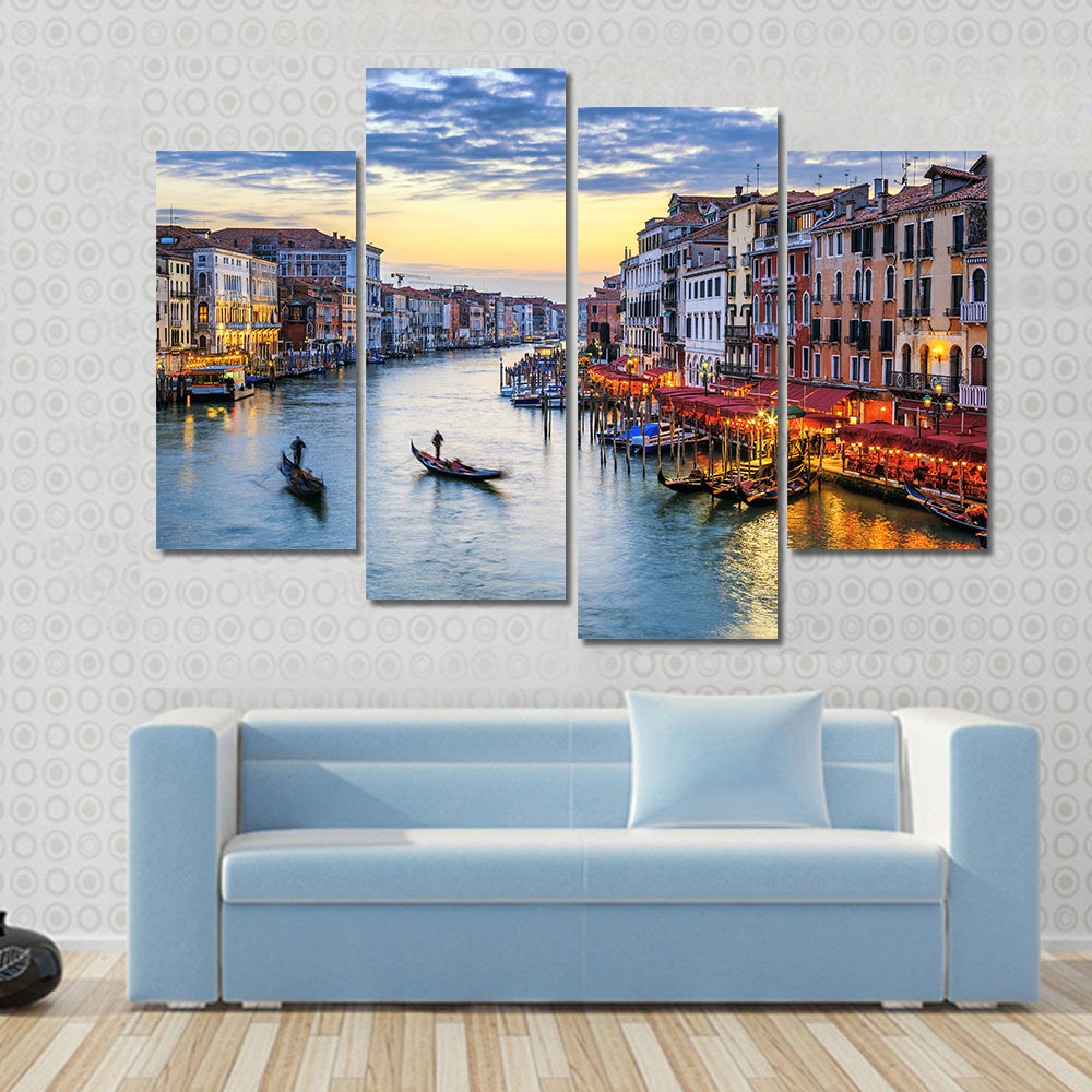 Grand Canal Venice at Sunset Canvas Wall Art