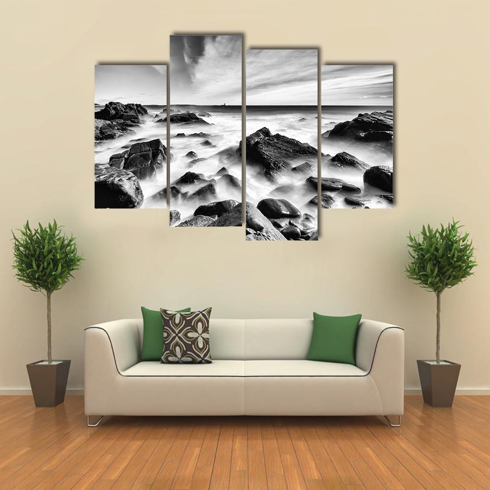 Portland Maine Rocky Coastline Canvas Wall Art