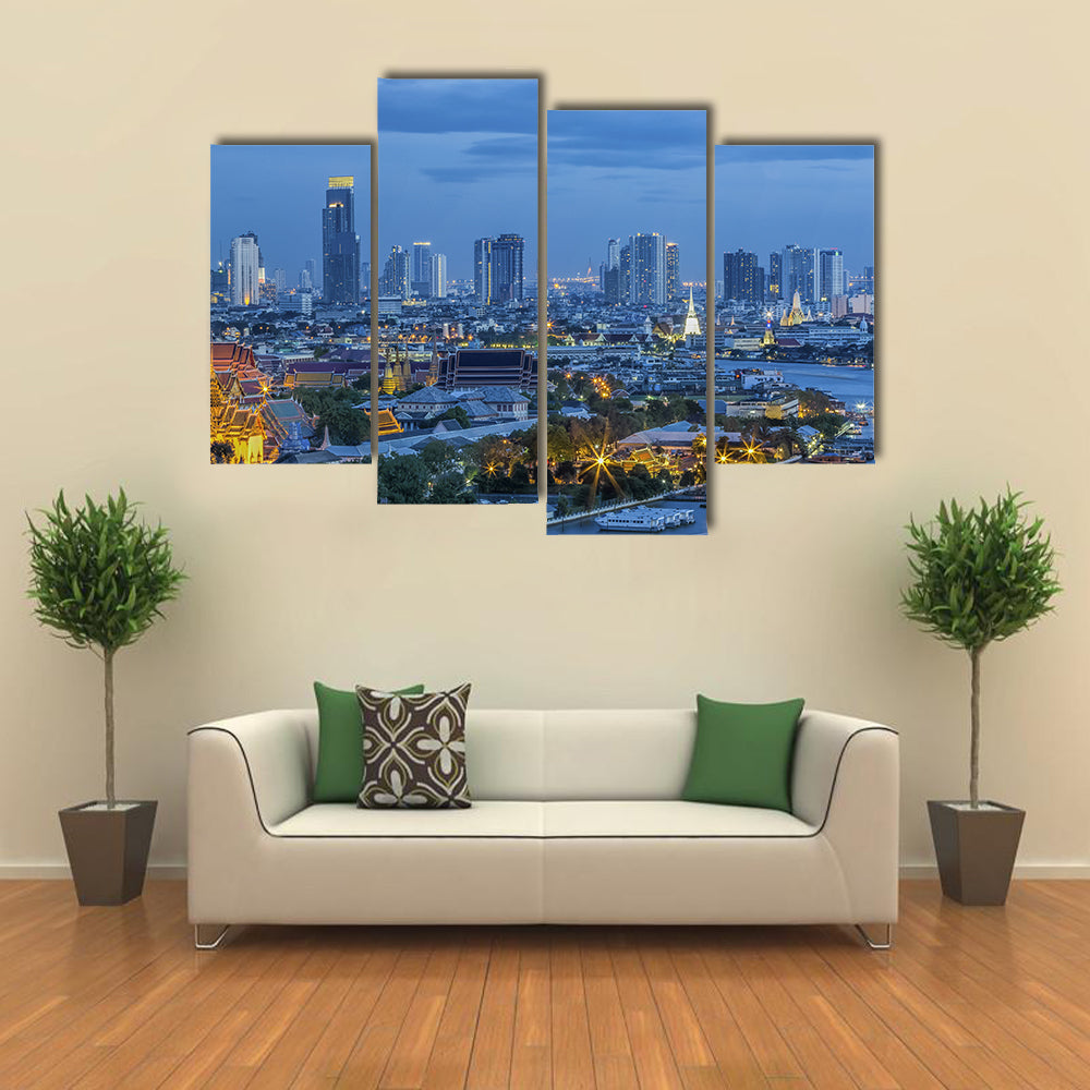 Grand Palace At Twilight In Bangkok Canvas Wall Art