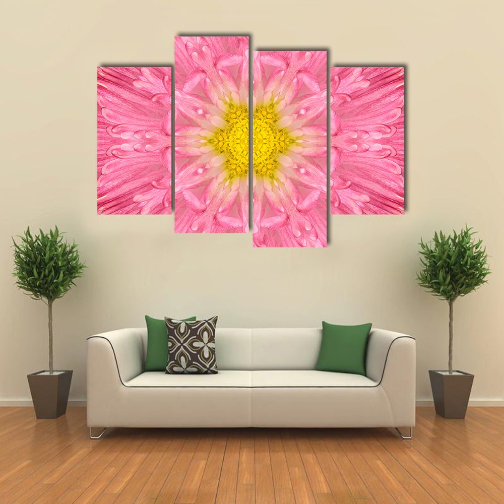 Pink Concentric Flower Canvas Wall Art