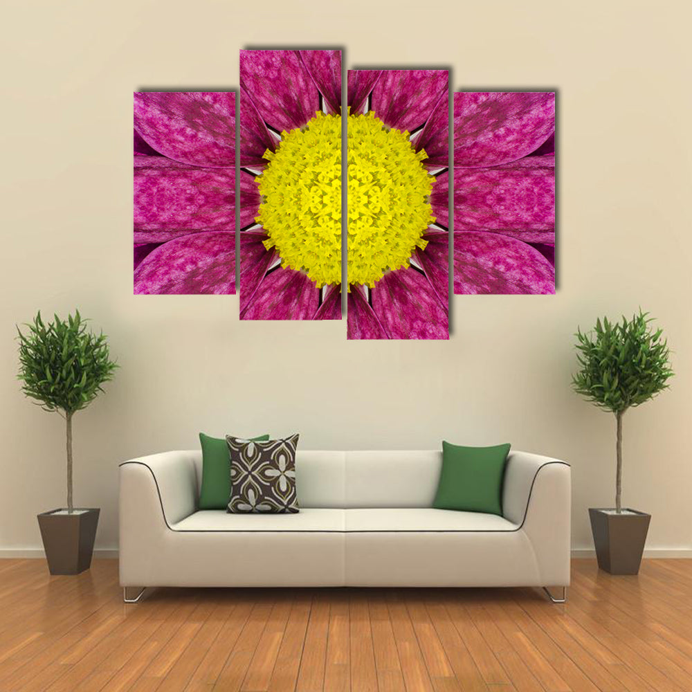 Purple Concentric Flower Canvas Wall Art