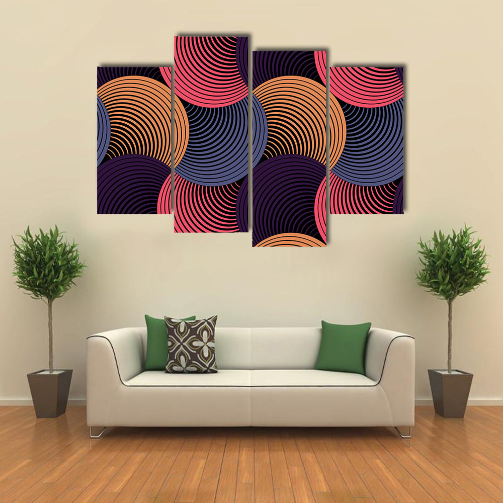 Geometric Petals Grid Canvas Wall Art