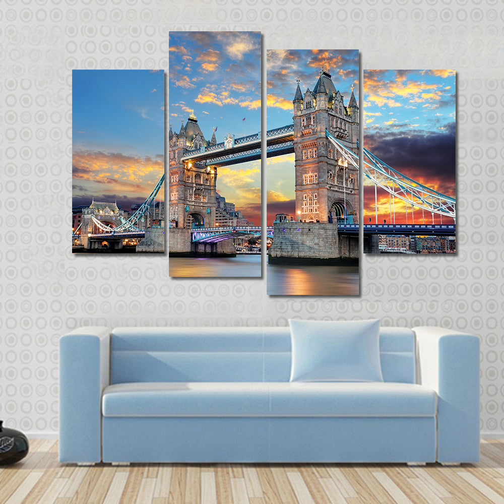 Tower Bridge at Sunset, London Canvas Wall Art