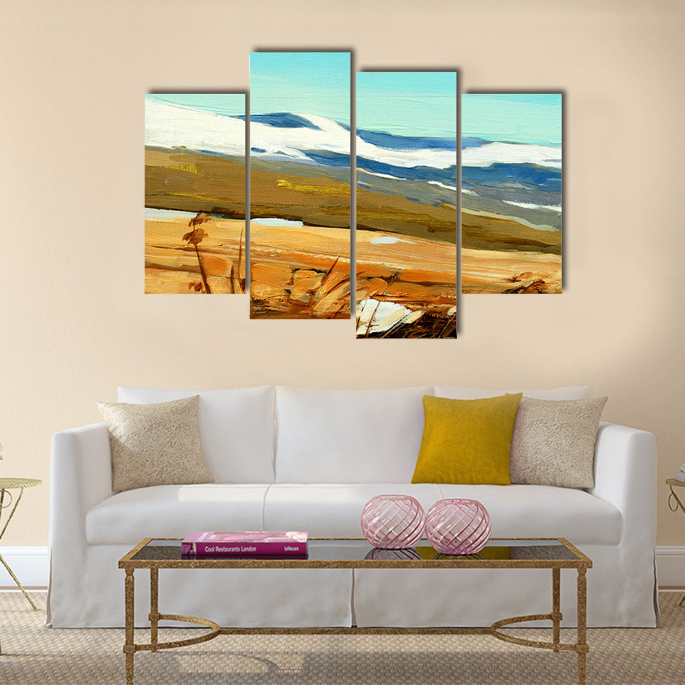 Winter Snow-capped Hills Landscape Canvas Wall Art