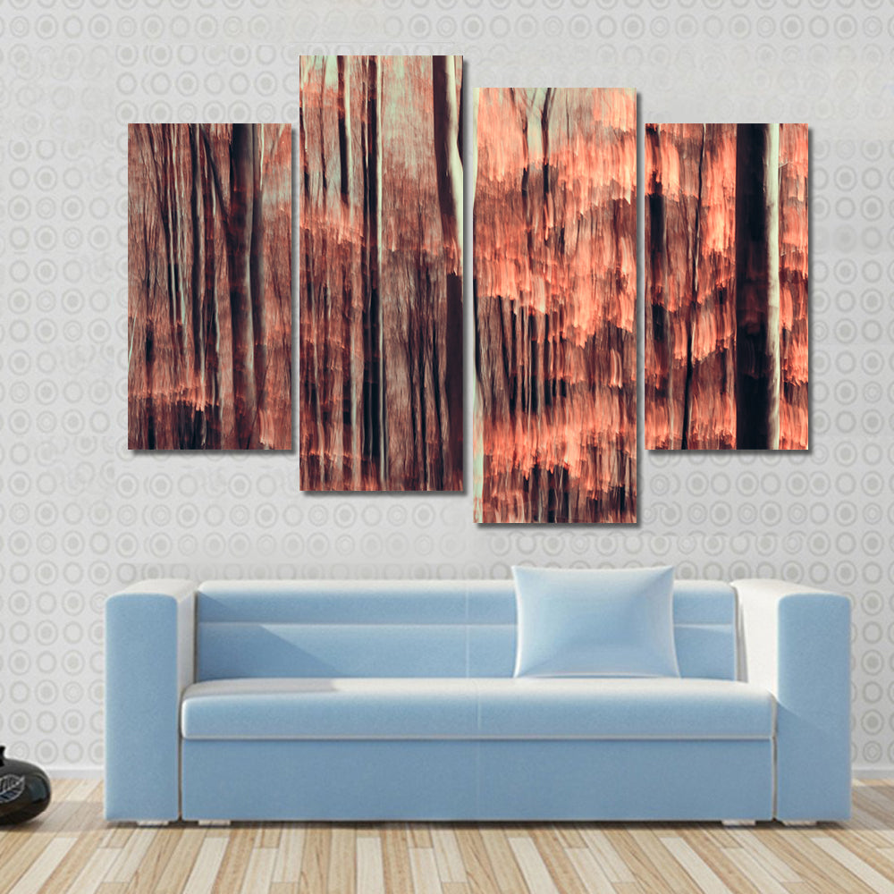 Autumnal Forest Motion Blur Canvas Wall Art