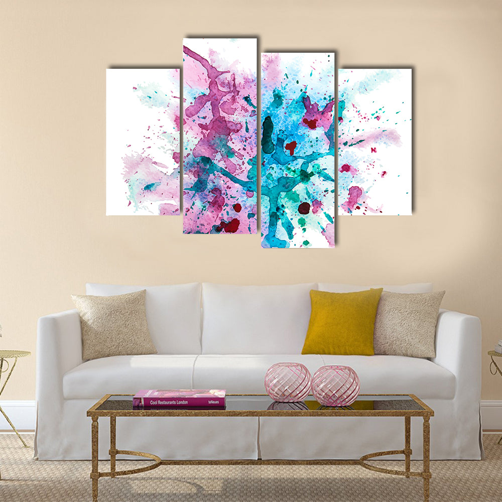 Multicolor Watercolor Splash Canvas Wall Art
