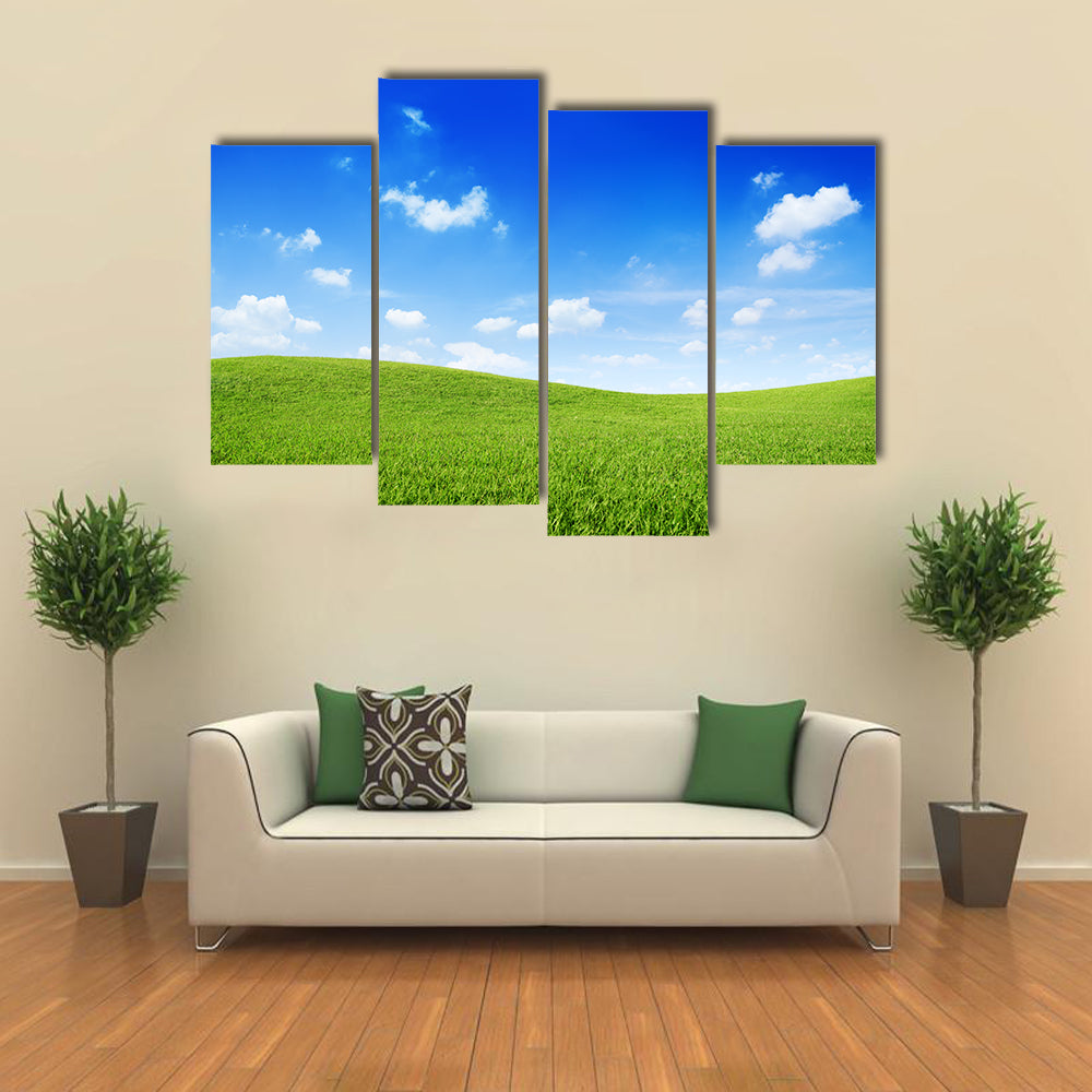 Green Grassy Hills Canvas Wall Art