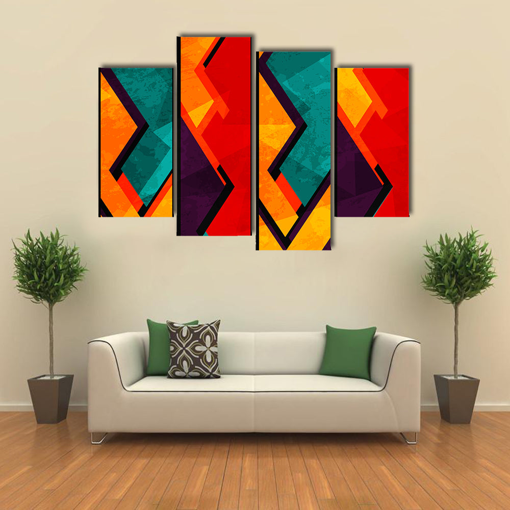 African Geometric Abstract Pattern Canvas Wall Art