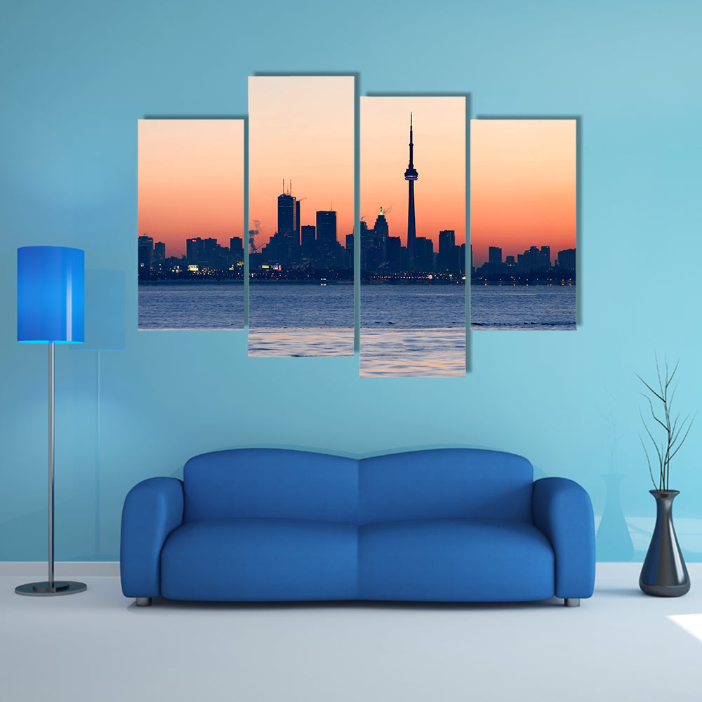 Toronto Skyline At Dawn Canvas Wall Art