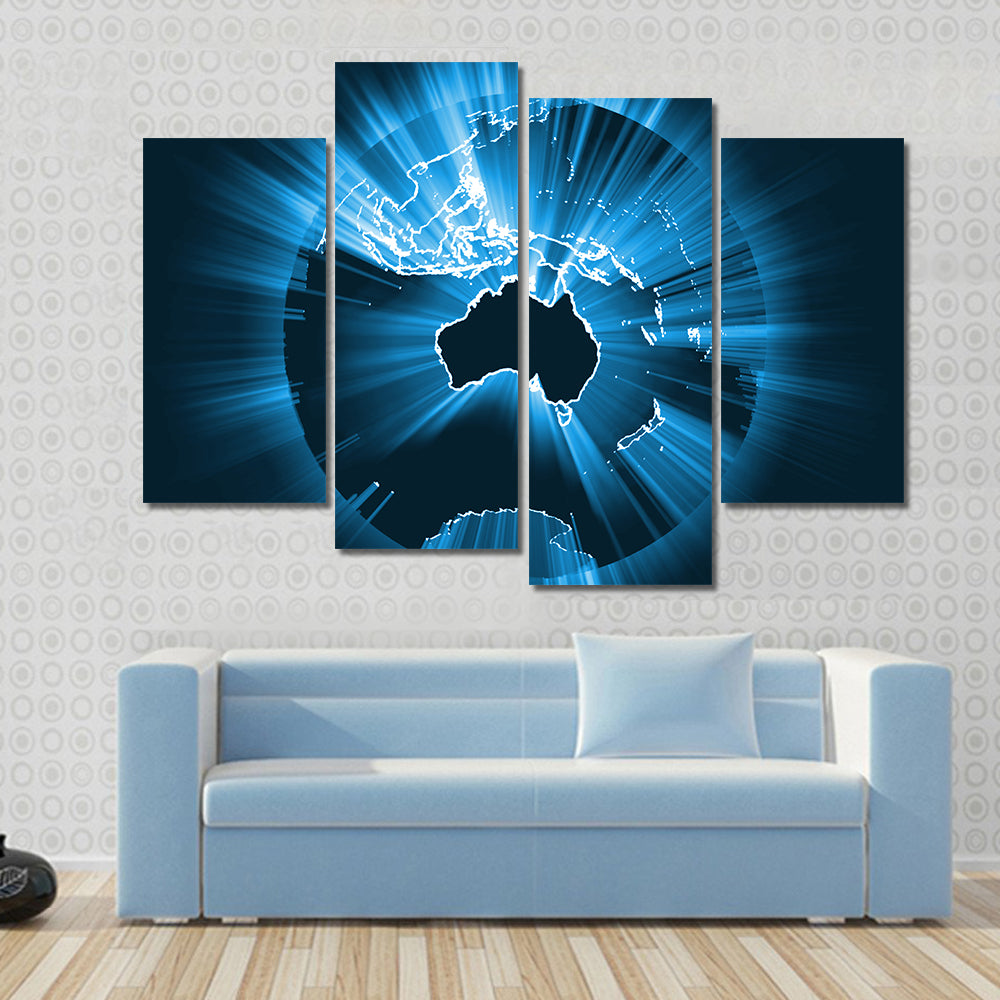 Coastline Starburst Light Flare Canvas Wall Art