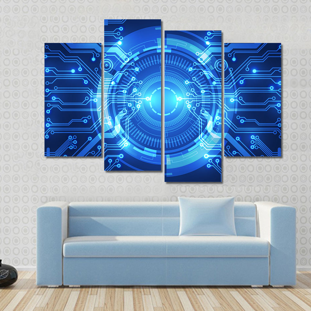 Futuristic Circuitry Core Canvas Wall Art