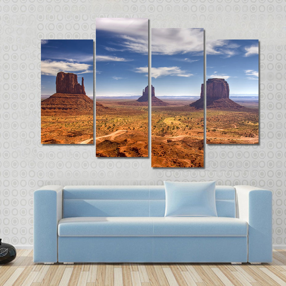 Monument Valley Buttes in Warm Desert Light Canvas Wall Art