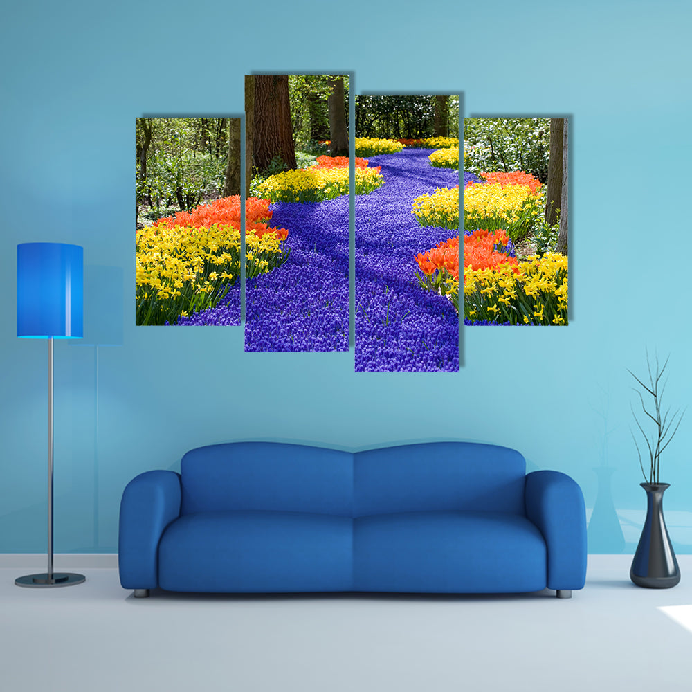 Field Of Spring Flowers Canvas Wall Art