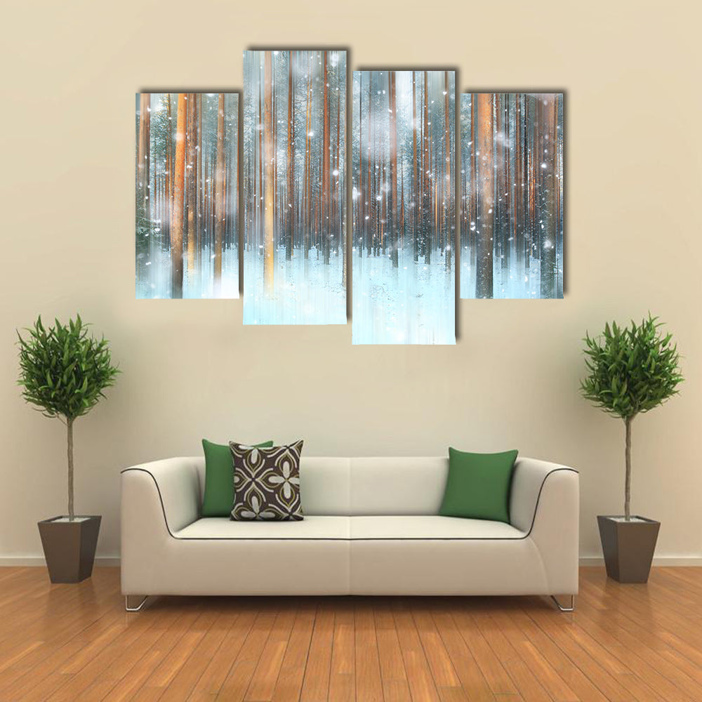 Magical Winter Forest Canvas Wall Art