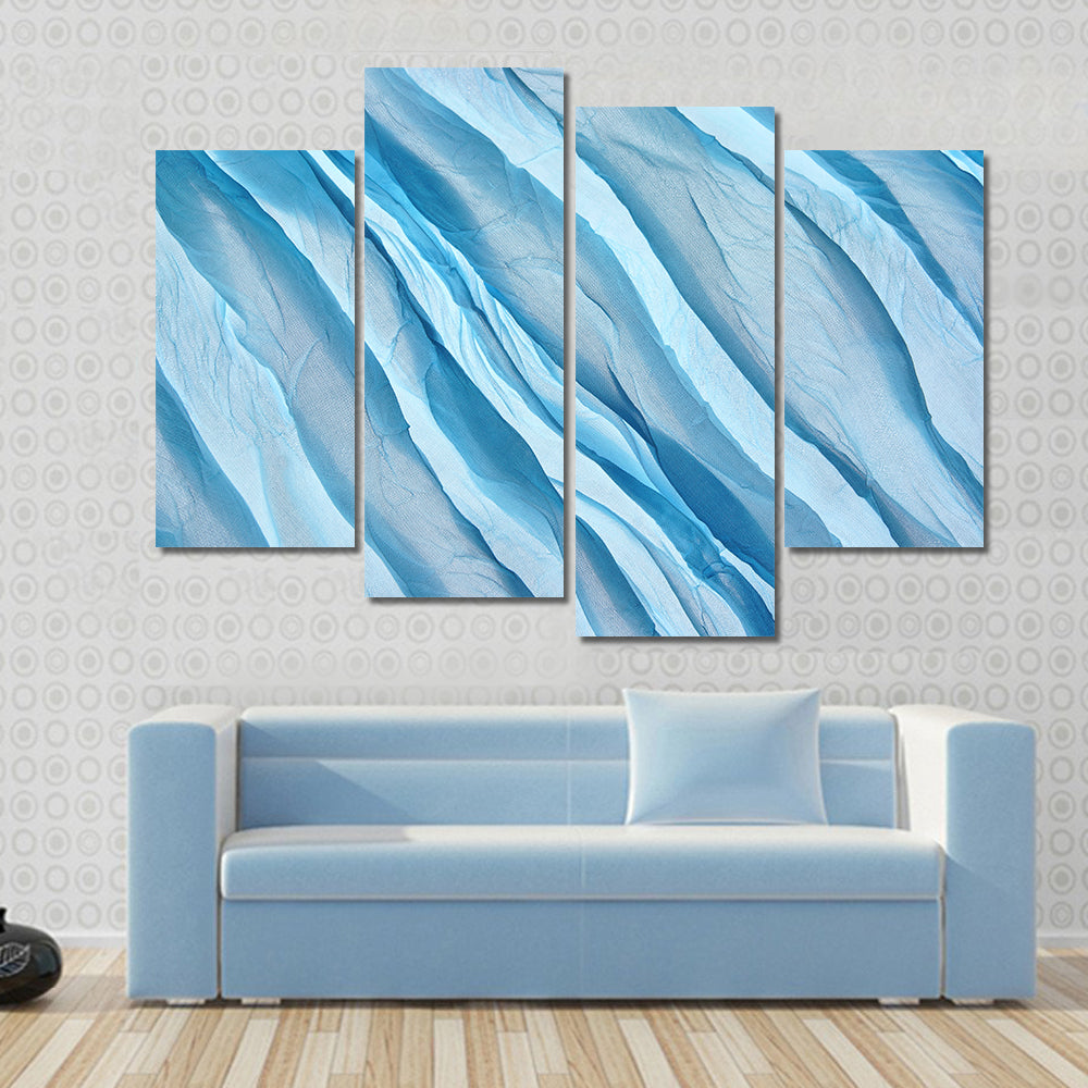 Soft Blue Chiffon Waves Canvas Wall Art