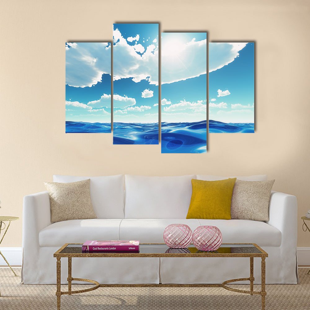 Summer Ocean Waves Canvas Wall Art