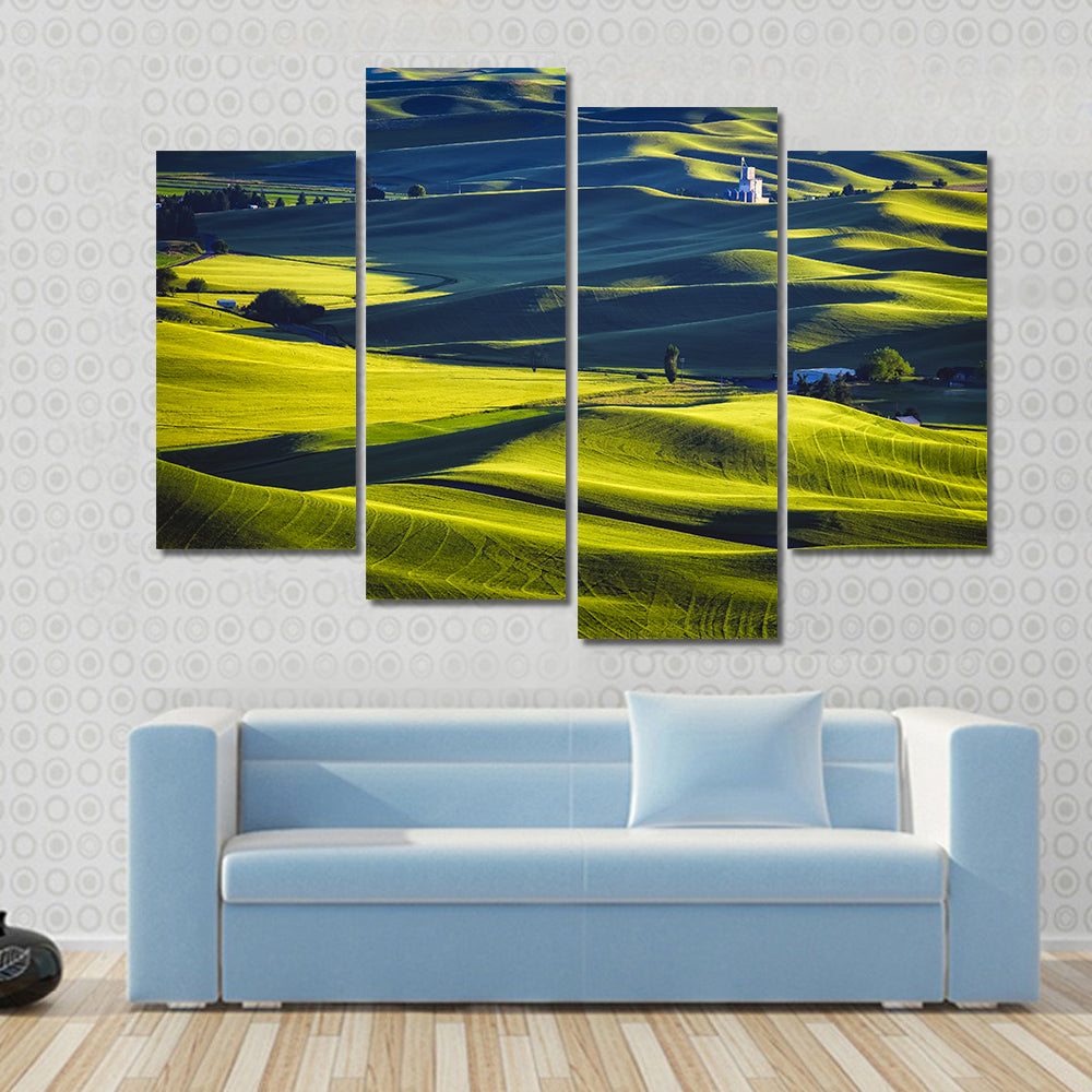 Palouse Rolling Hills at Sunset Canvas Wall Art