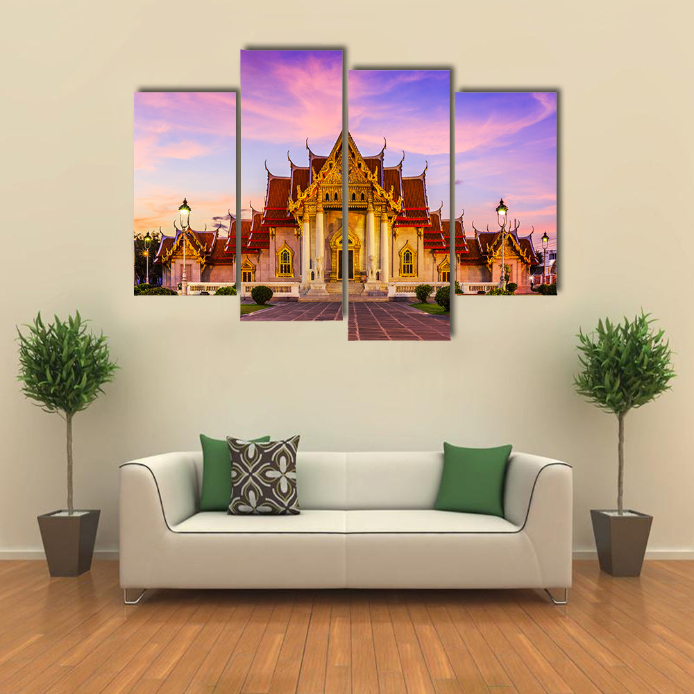 The Marble Temple In Thailand Canvas Wall Art