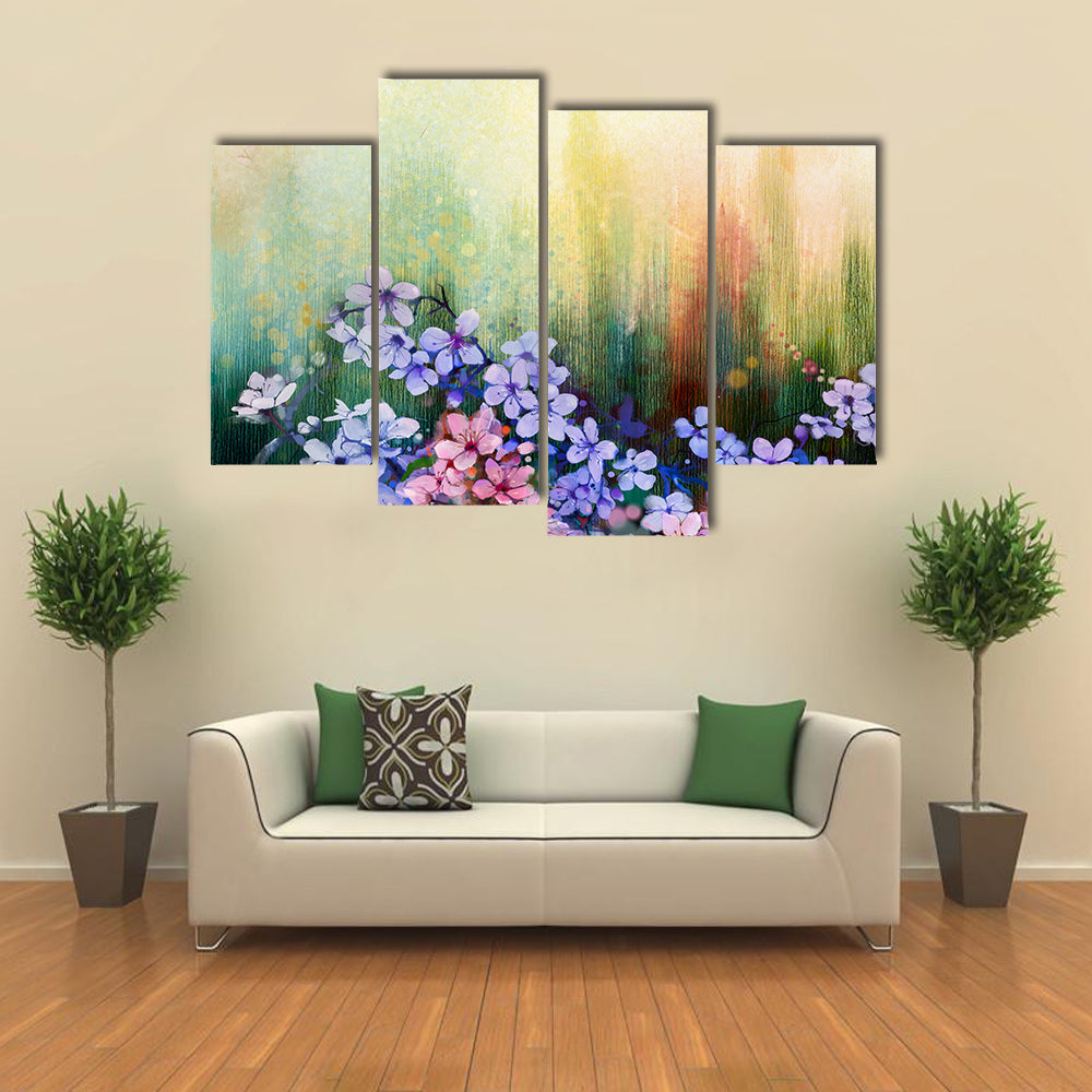 Abstract Cherry Blossoms in Purple Canvas Wall Art