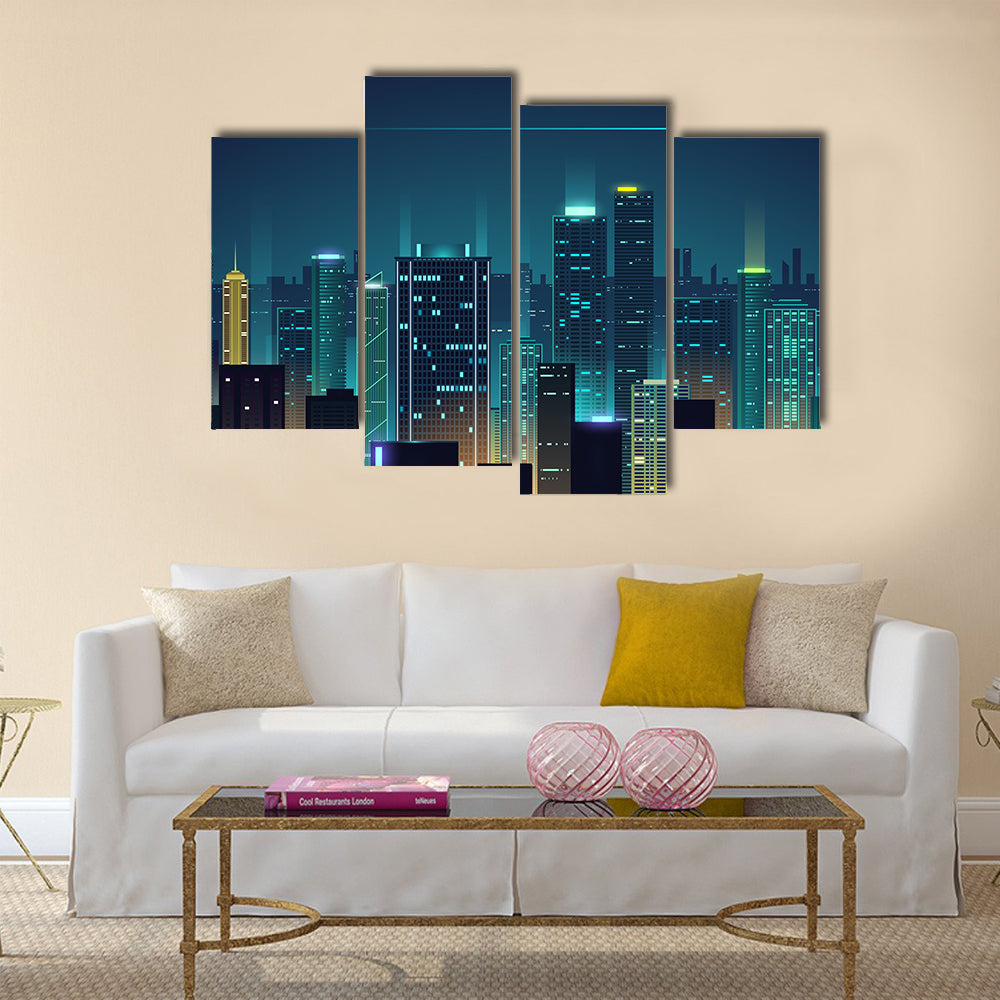 New York City Night Skyline Canvas Wall Art
