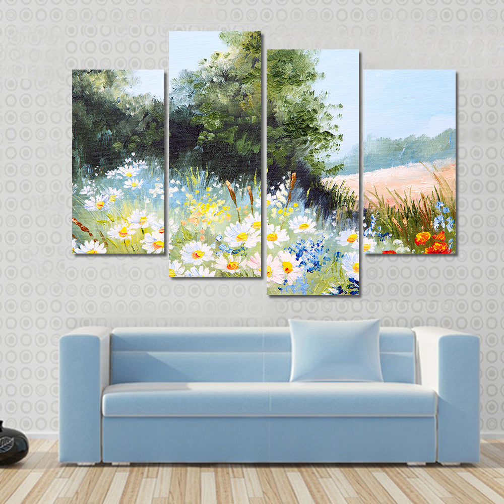 Meadow of Daisies Canvas Wall Art