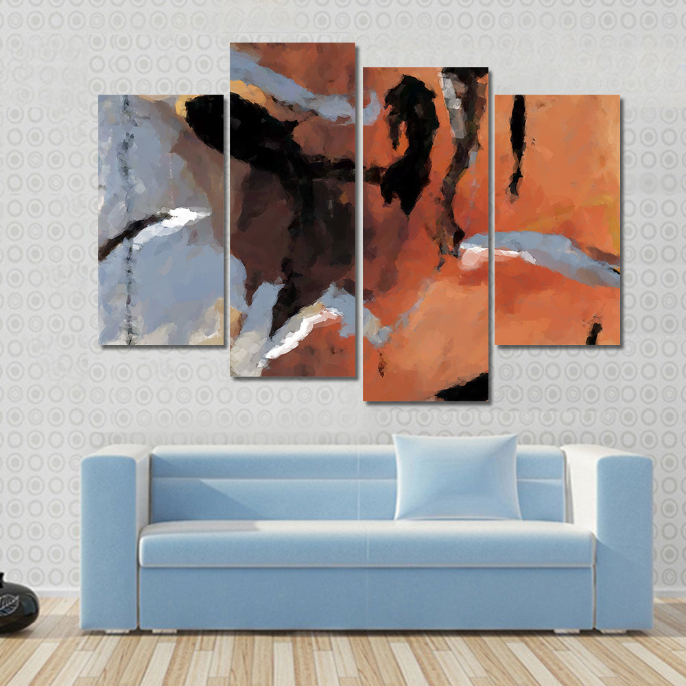Grunge Orange Abstract Texture Canvas Wall Art