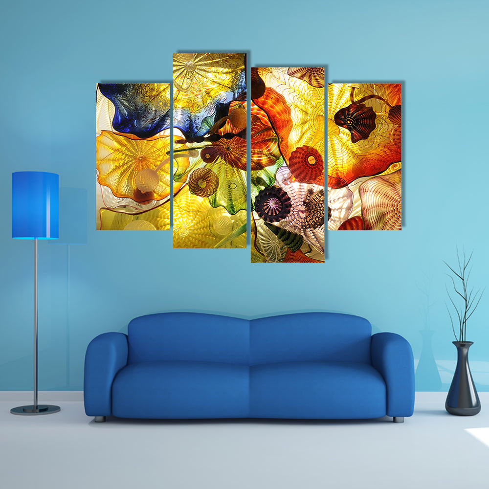 Colorful Artistic Work With Glass Canvas Wall Art