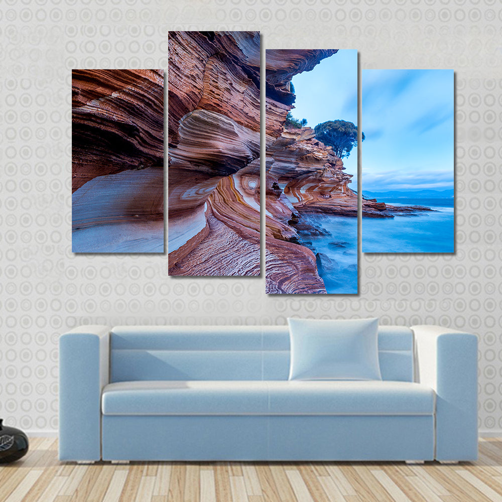 Painted Cliffs on Maria Island Canvas Wall Art